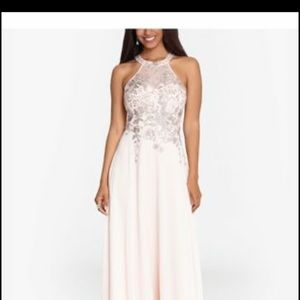 Size 8 Betsy & Adam long halter dress